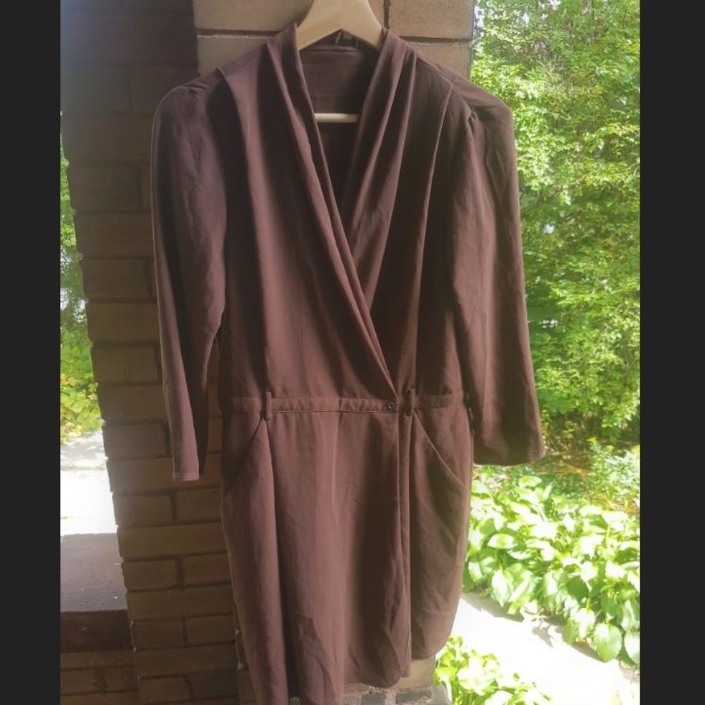 ARITZIA Wilfred Taupe Wrap Dress